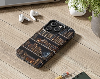 Gothic Bookshelf Phone Case | Dark Academia Literary Iphone Case