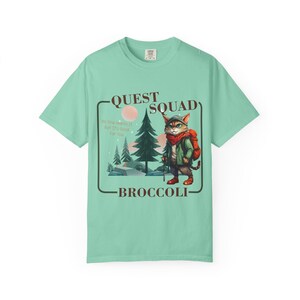 Comfort Colors Onyx Storm Quest Squad Broccoli Cat Shirt | Ridoc Romantasy Fan Dragon Rider Tee Island Reef