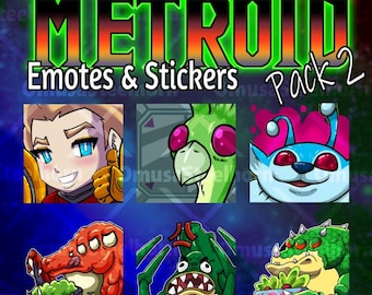 Lot de 2 émoticônes/autocollants Metroid