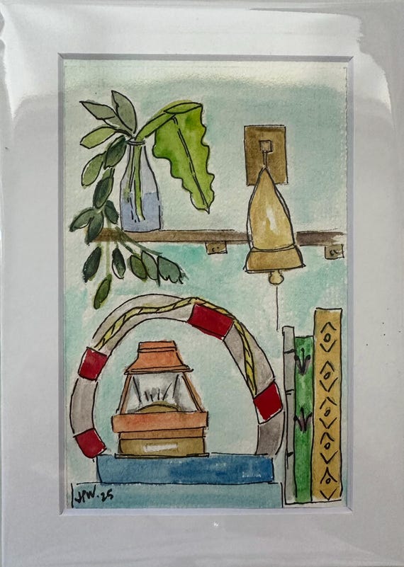 My Seascape Shelves - Life Preserver and Lamp