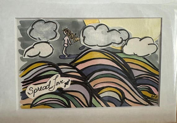 Surfer Girl Riding Waves "Spread Love"