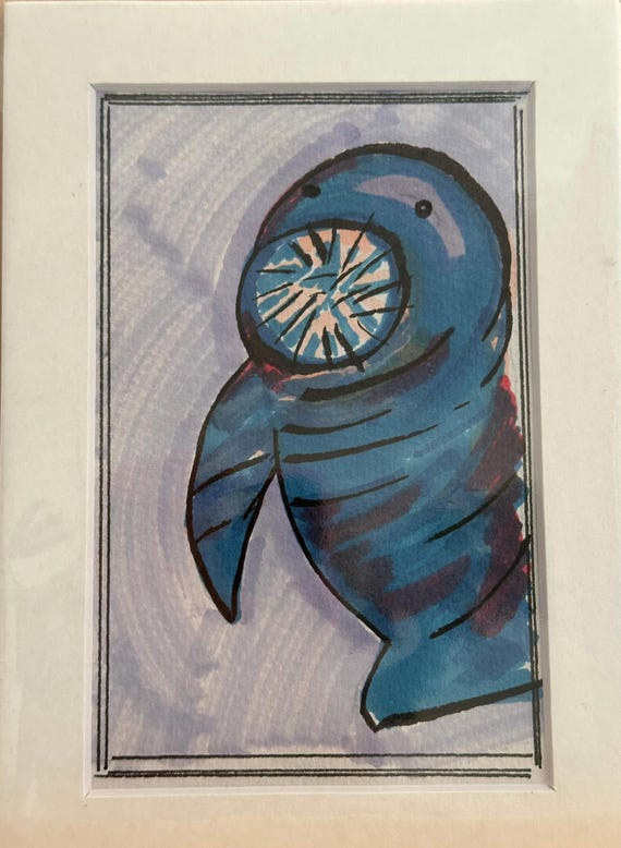 Blue Manatee Purple BG