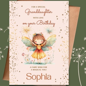 Tarjeta de cumpleaños de hadas editable, tarjeta de cumpleaños de hadas, tarjeta de cumpleaños de niña, tarjeta de felicitación para ella, tarjeta de felicitación de cumpleaños de hadas, descarga