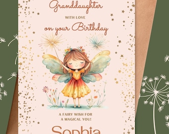 Biglietto Di Auguri Per Compleanno Con Fata: Formato Quadrato 145x145 Mm, Carta Riciclata Di Pregio, Con Busta