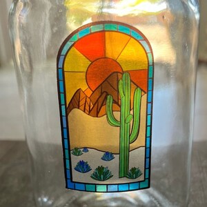 Stained Glass Desert clear sticker-Saguaro-Cactus