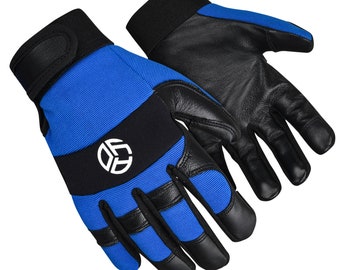 Octavia Buffalo Leather - Knuckle Protection - Full Finger DIY Labour Construction Building Glove