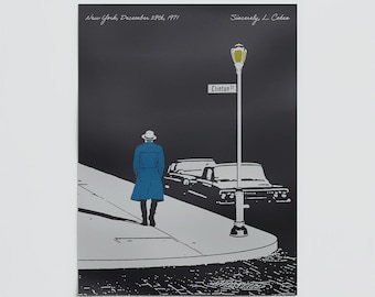 LEONARD COHEN Poster - Famous Blue Raincoat, Music Poster, Digital Art Print
