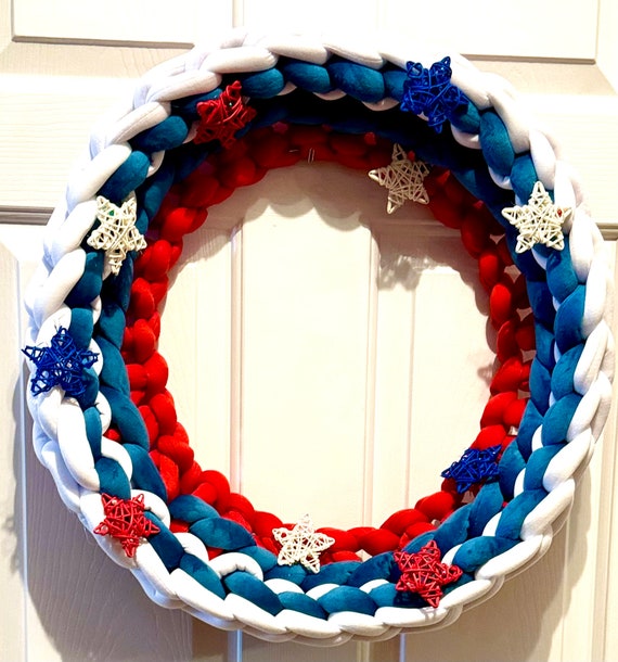 Military USA flag crochet wreaths