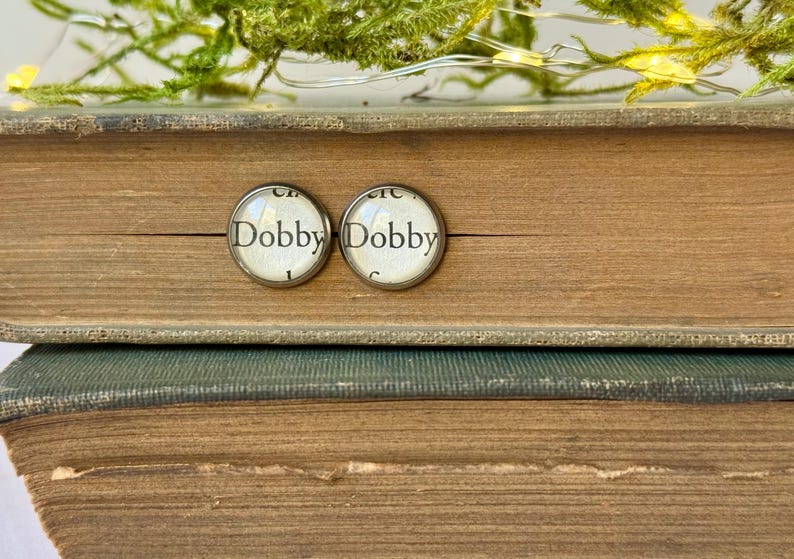 Stainless Steel Harry Potter Dobby House Elf Book Page Post Earrings - Etsy