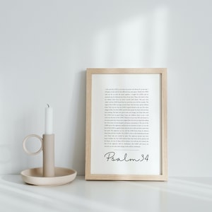 Gift Idea Idea Psalm 34 Bible Verse Modern Bible Wall Art Christian Wall Art Psalm Print Instant Download Art Poster Bible Quote Gift