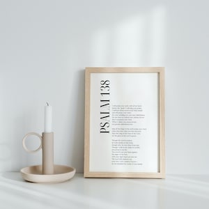 Idea de regalo Idea Salmo 138 Versículo bíblico moderno Biblia pared arte cristiano pared arte salmo impresión descarga instantánea arte cartel cita bíblica regalo