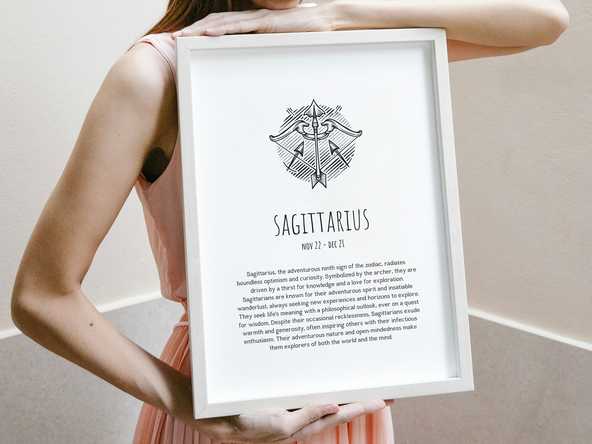 Gift Idea Zodiac Sign Poster Sagittarius Personality Minimalistic Print Astronomy Lover Gift Wall Art Sagittarius Zodiac Sign Digital Poster