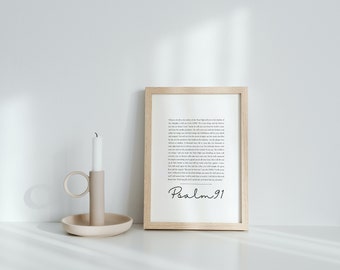 Gift Idea Idea Psalm 91 Bible Verse Modern Bible Wall Art Christian Wall Art Psalm Print Instant Download Art Poster Bible Quote Gift