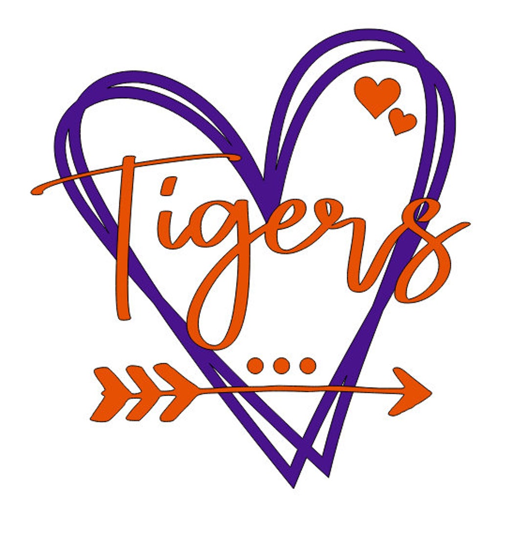Tigers Vinyl Heart Decal: Cup, Window, Yeti, Tervis, Rtic Sticker - Etsy