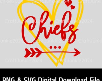 Chiefs Football SVG PNG: Sport Sublimation Design (Digital Download)