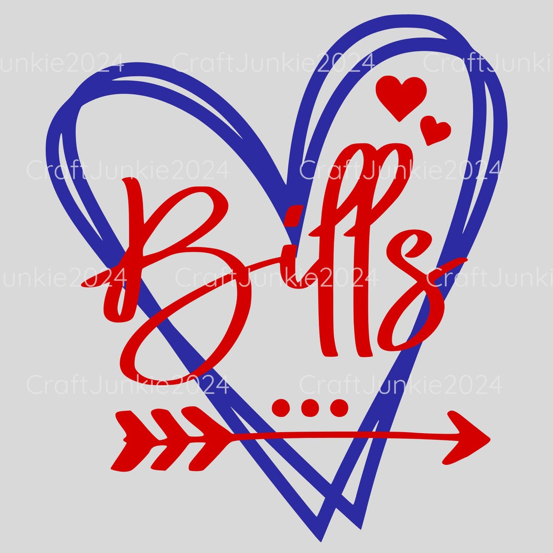 Bills Vinyl Heart Decal: Cup, Window, Yeti, Tervis, Rtic Sticker - Etsy