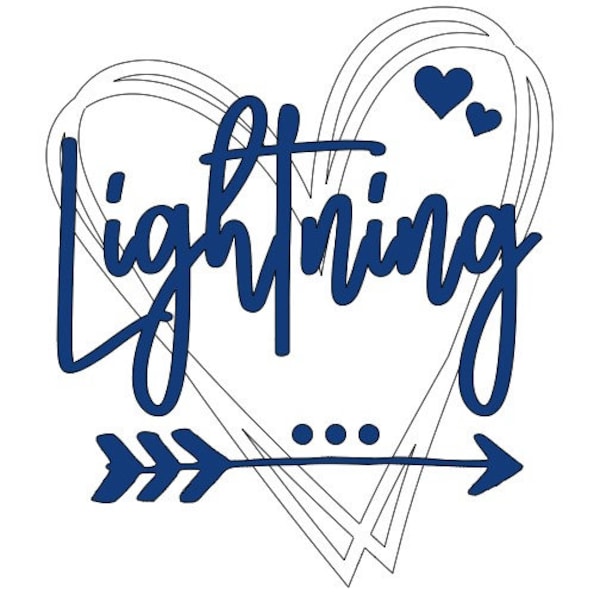 Lightning Vinyl Heart Decal, Sticker, Heart, Decal, Vinyl, Cup Decal, Window Decal, Yeti Decal, Tervis Decal, Rtic Decal