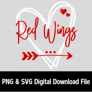 Red Wings png svg, Hockey png svg, sport png svg, Digital, Sublimation design, SVG & PNG