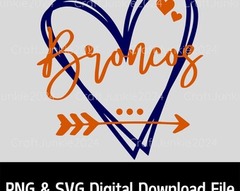 Broncos Football SVG PNG: Sport Sublimation Design (Digital Download)