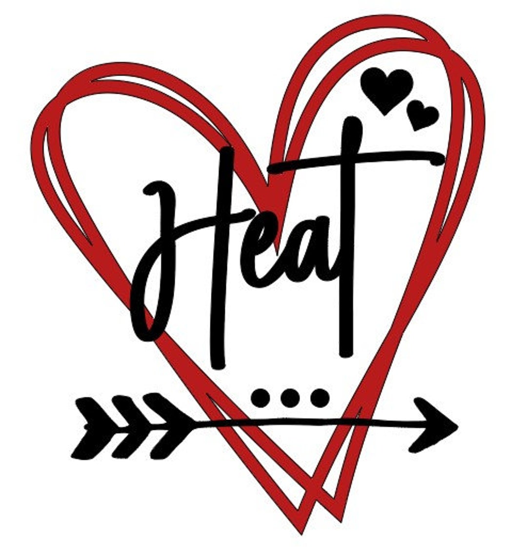 Heat Vinyl Heart Decal Sticker Heart Decal Vinyl Cup Etsy