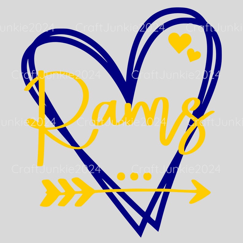 Rams Vinyl Heart Decal: Car, Cup, Window Sticker - Etsy