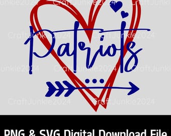Patriots Football SVG: Heart & Arrow Design (Digital Download)
