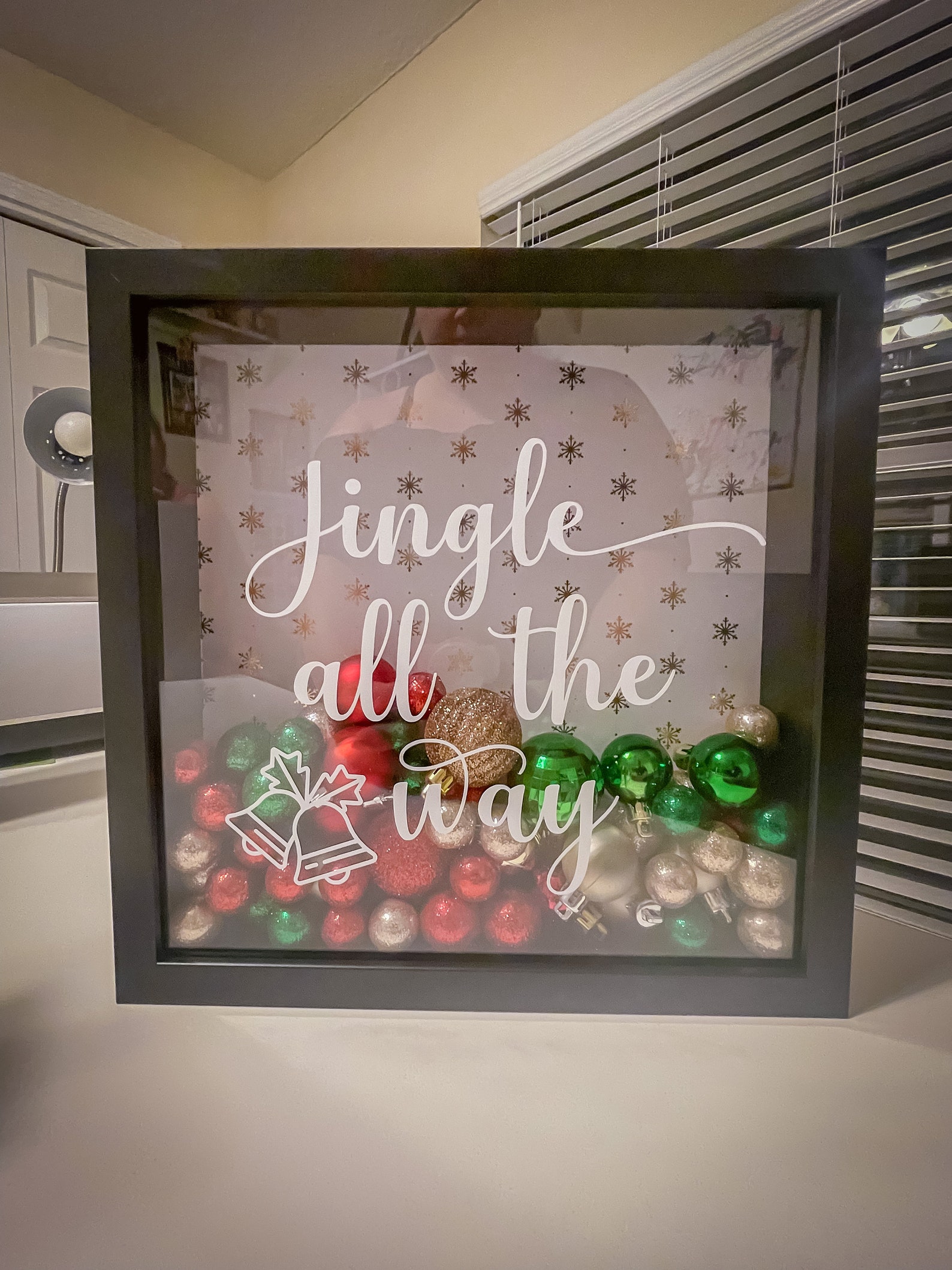 Christmas Ornament Shadow Box Decor, Shadow Box Frame, Christmas Decor