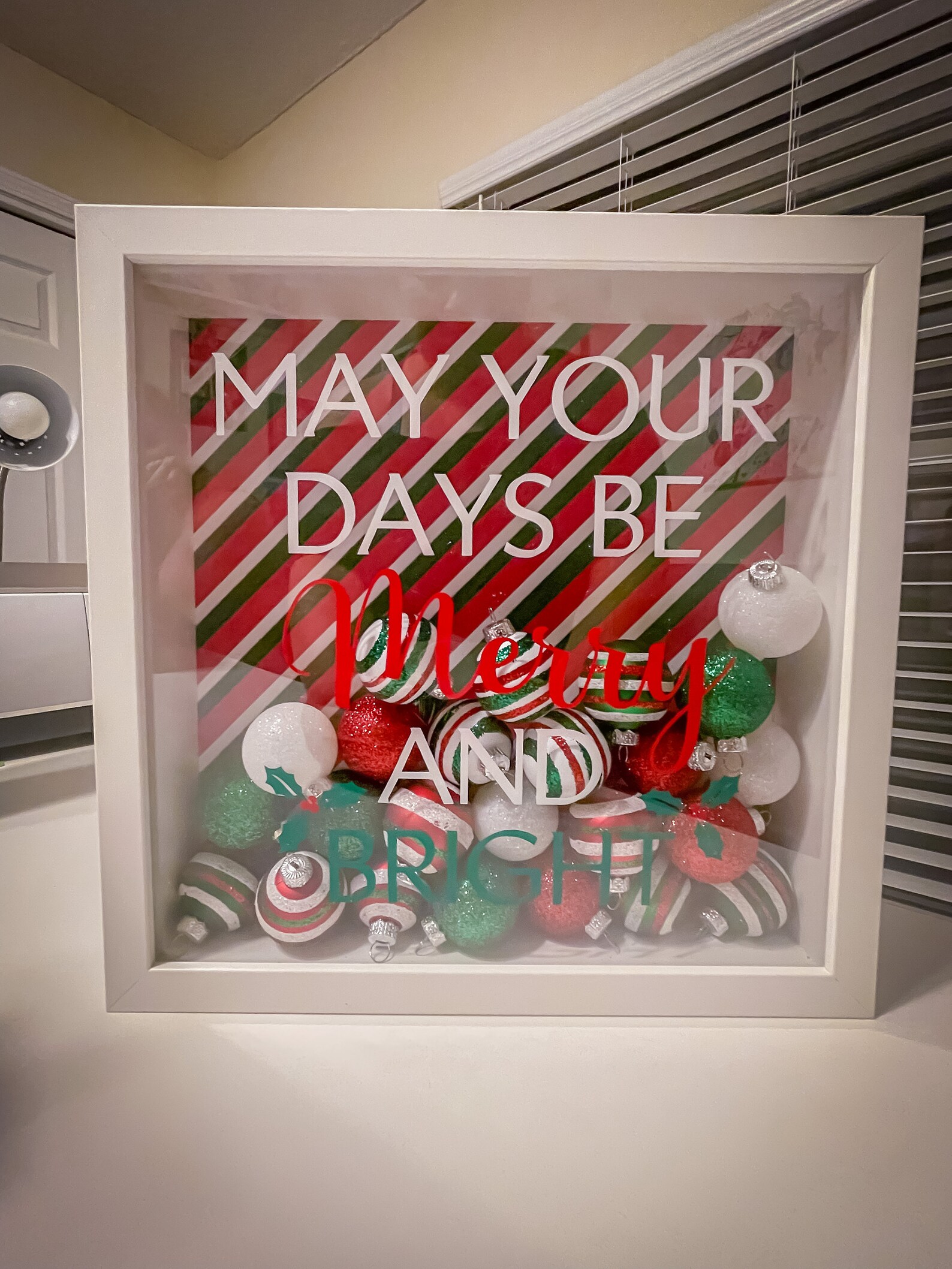 Christmas Ornament Shadow Box Decor, Shadow Box Frame, Christmas Decor