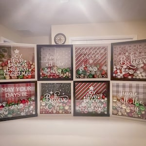 Christmas Ornament Shadow Box Decor, Shadow Box Frame, Christmas Decor