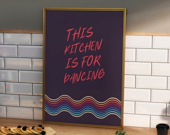 Retro Aesthetic Kitchen Poster, Minimalist Trendy Kitchen Decor, Typography Wall Art, Humorous Printable Kitchen Decor, Digital Download