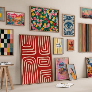 20 000 Galleriväggkonst Utskrivbara Posters Trendig Väggdekoration Retrotryck Set Eklektisk Estetisk Vintage Posters Paket Tryck Ladda ner Konst