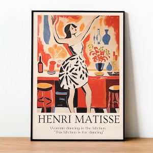 Pittura Henri Matisse, Decorazione della parete della cucina Stile Matisse, Poster della cucina vintage, Arte della parete alla moda, Stampa della Galleria Matisse, Download digitale