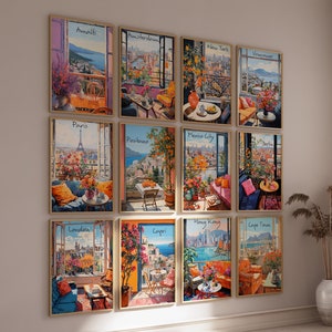110 Reiseposter Wandkunst Blick vom Balkon Kunstdrucke für Wohnzimmer druckbare Reisewandkunst für Bürogalerie Wanddekor Stadtdrucke