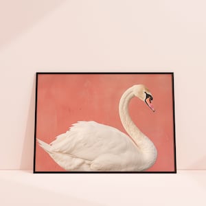 Swan Print Wall Art Vintage schilderij Afdrukbare muur Decor Esthetische Gallery Wall Art Vrouwelijke Poster voor afdrukken Digitale Download Esthetiek