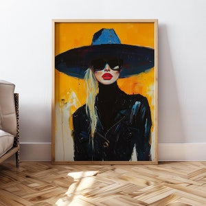Hand Drawn Cowgirl Painting Girly Wall Art Western Print Cowboy Poster Feminine Poster Cowgirl Wall Art Western Galery Wall Printable