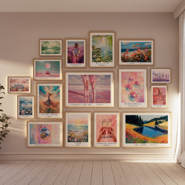 Set van 65 Swiftie Wall Art Swiftie Poster subtiele Swiftie afdrukbare muur kunst voor meisjes kamer prints esthetische Wall Decor afdrukbare trendy kunst