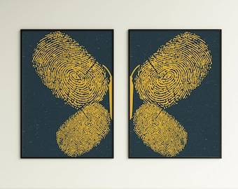 Split Butterfly Wall Art, Aesthetic Poster, Wall Art Set Of 2, Trendy Wall Art, Unique Butterfly Poster, Apartment Decor, Digital Download
