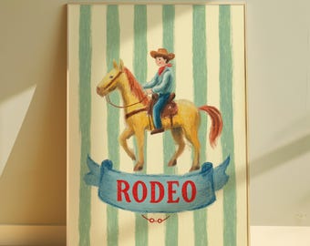 Nursery Western Wall Art For Boy Dorm Room Vintage Rodeo Cowboy Wall Art Print Western Horse Riding Print Rustic Farmhouse Kids Room Decor