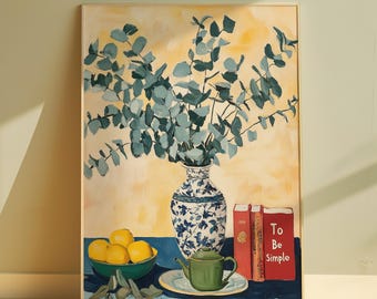 Stillleben Gemälde Gemütliche Küche Kunst botanische Druck für Küche Malerei Essen Wand Kunst Kaffee Druck La Dolce Vita Poster italienische Wanddekoration
