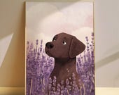 Dog Art Print Lavender Abstract Original Art Printable Nursery Poster For Kids Room Print Pet Poster Wall Decor Labrador Art Print Aesthetic