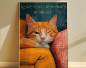 All Guests Approved By Cat Funny Cat Art Print (Digital Download)