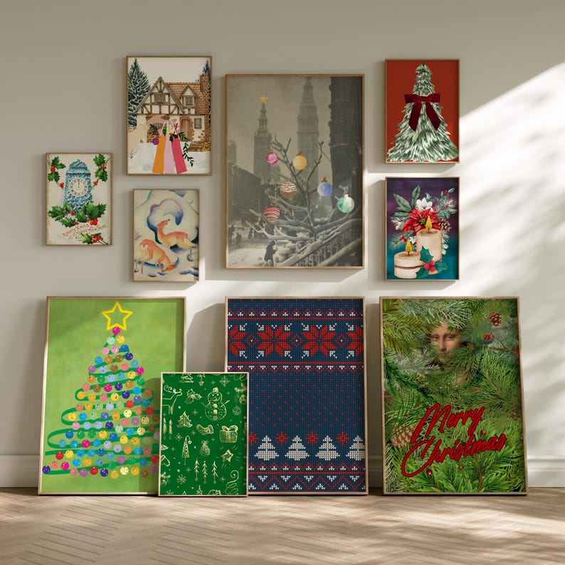 300 Christmas Wall Art Prints | Winter Holiday Decor Set | Festive Christmas Posters & Paintings | Cozy Winter Printable Wall Art image 17