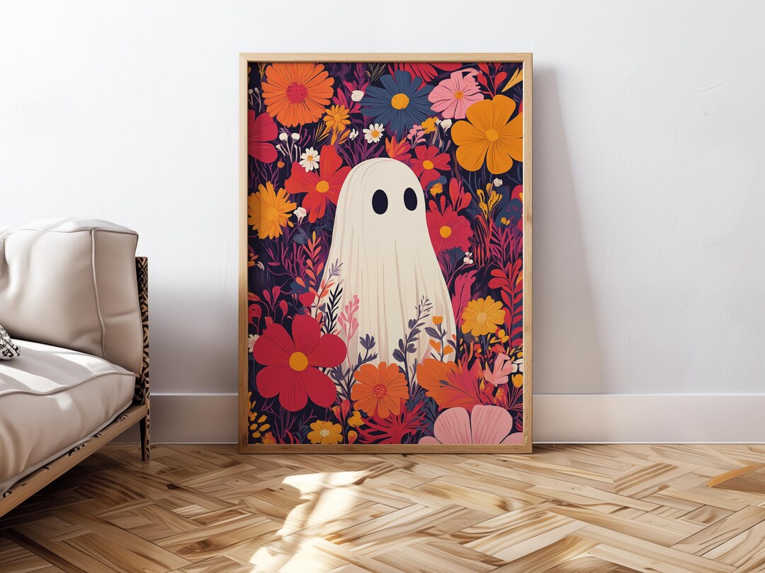 Ghost Posters Halloween Print Nursery Wall Art Funny Halloween Poster ...