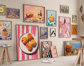 500 Kitchen Posters Printable Food Wall Art Bar Prints Bundle Dining Room Art Print Kitchen Gallery Wall Decor Trendy Kitchen Paintings