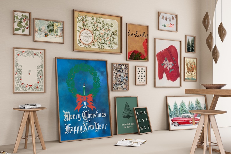 300 Christmas Wall Art Prints | Winter Holiday Decor Set | Festive Christmas Posters & Paintings | Cozy Winter Printable Wall Art image 16