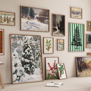 300 Christmas Wall Art Prints | Winter Holiday Decor Set | Festive Christmas Posters & Paintings | Cozy Winter Printable Wall Art image 11