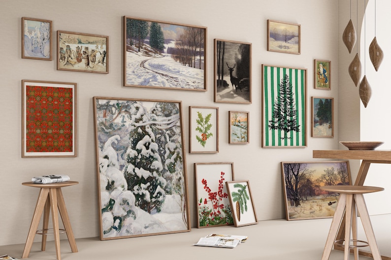 300 Christmas Wall Art Prints | Winter Holiday Decor Set | Festive Christmas Posters & Paintings | Cozy Winter Printable Wall Art image 11