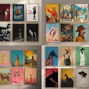 Set Of 160 Western Posters Cowgirl Prints Cowboy Wall Art Western Gallery Wild West Print Western Paintings Girly Posters Cowgirl Wall Art image 5