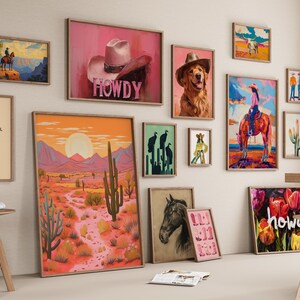 270 Western Wall Prints Cowgirl Poster Western Posters Desert Print Wild West Wall Art Pink Western Art Cowboy Prints Girly Poster Printable image 2