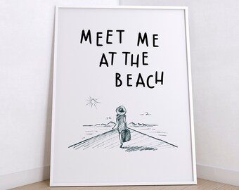 Impresión de playa moderna, Nos vemos en la playa, Decoración de casa de playa, Arte mural oceánico, Impresión femenina, Vibraciones oceánicas, Descarga digital